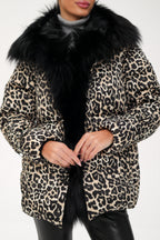 Genuine Polar Fox Leopard Luxe Down Parka - SJB-DIAMOND ELITES