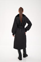 Genuine Mink Fur Real Python Leather Trim Coat - SJB-DIAMOND ELITES