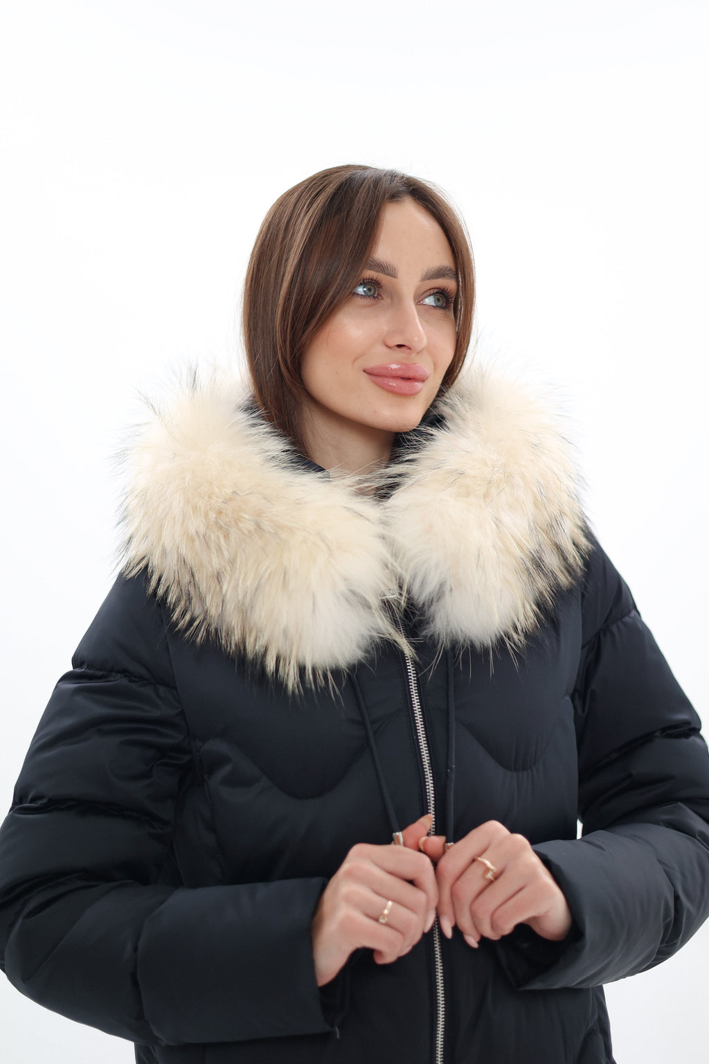 Genuine Fur Trim Down Fill Coat
