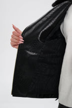 Genuine Mink Fur Embossed Leather Jacket - SJB-DIAMOND ELITES
