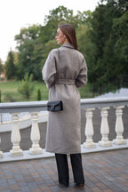 Classic Wool Blend Coat in Grey - SJB-DIAMOND ELITES