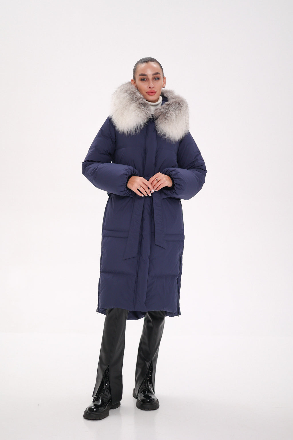 Genuine Silver Fox Down Fill Coat - SJB-DIAMOND ELITES