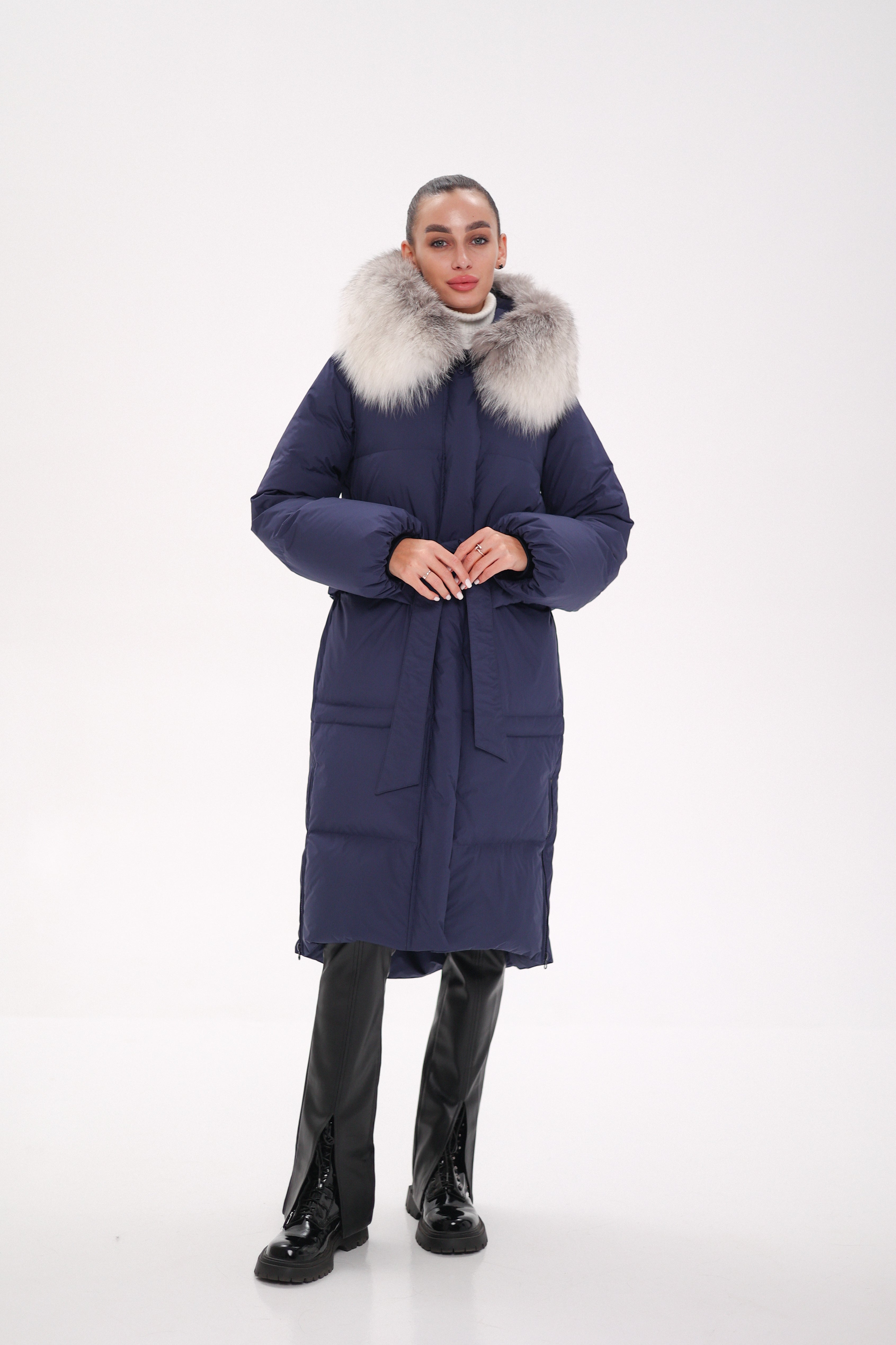 Genuine Silver Fox Down Fill Coat - SJB-DIAMOND ELITES