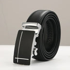 Genuine Leather Men's Belt with Automatic Buckle Pi-Mart