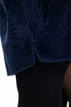 Genuine Shearling Silver Fox Trim Jacket - SJB-DIAMOND ELITES