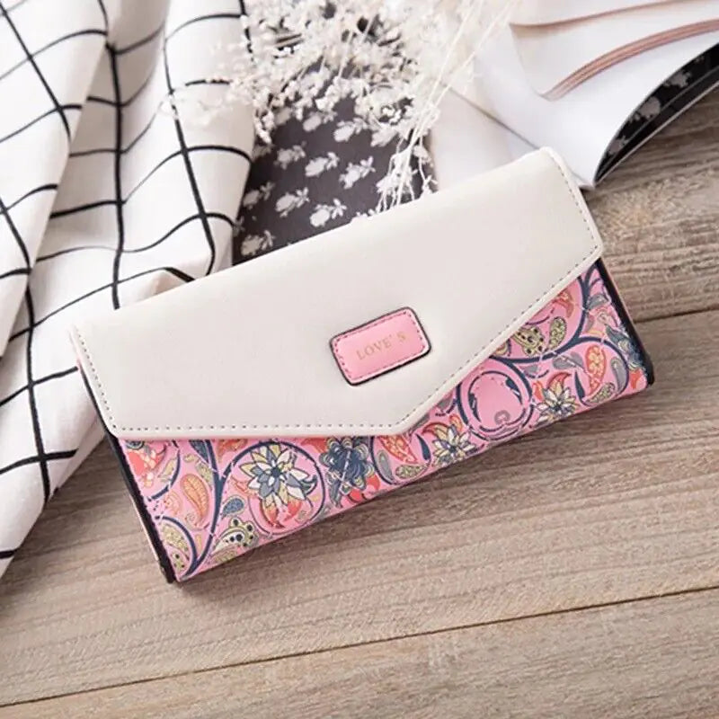 Fashion Women Leather Envelope Clutch Wallet Long Card Holder Purse Bag Handbag Pi-Mart