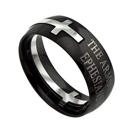 Black Square Double Cross Ring KingdomWear