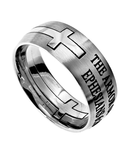 Silver Square Double Cross Ring KingdomWear