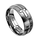 Silver Square Double Cross Ring KingdomWear