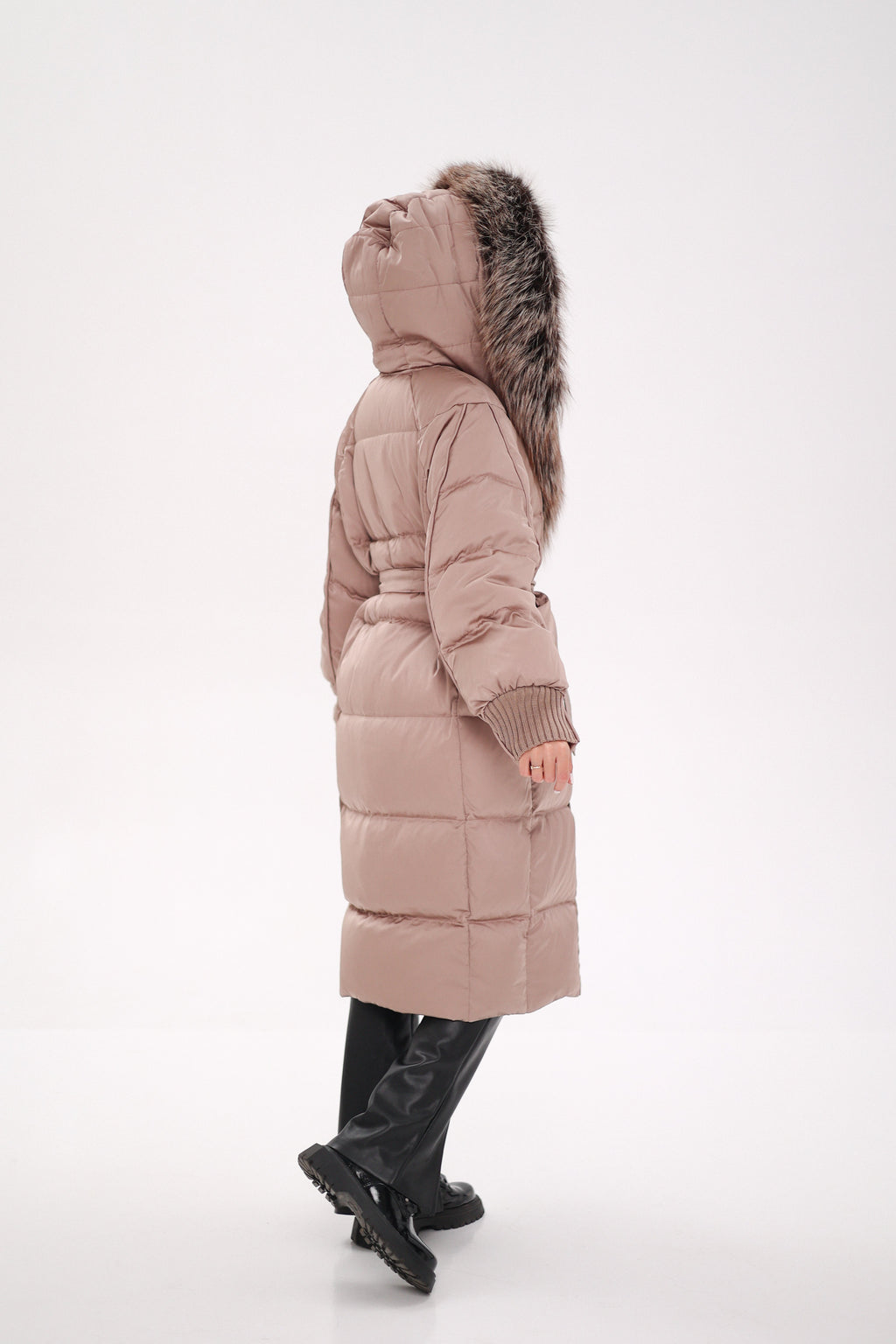 Rei Silver Fox Fully Lined Hood Down Coat in Blush - SJB-DIAMOND ELITES