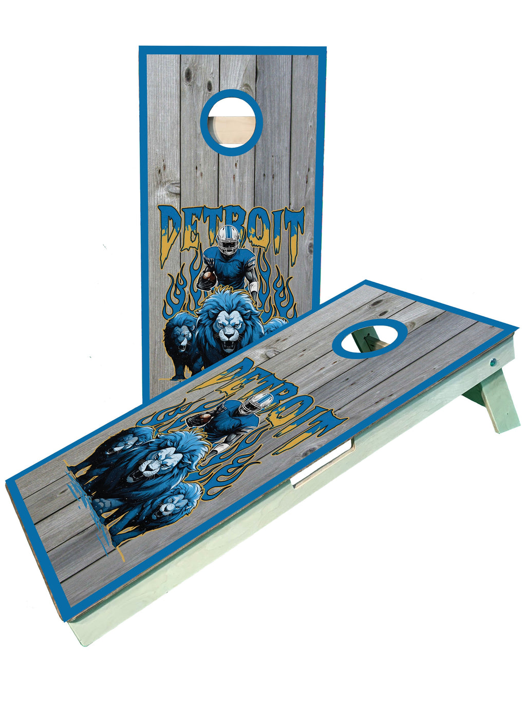 Detroit Football Team Pro Cornhole Boards - SJB-DIAMOND ELITES