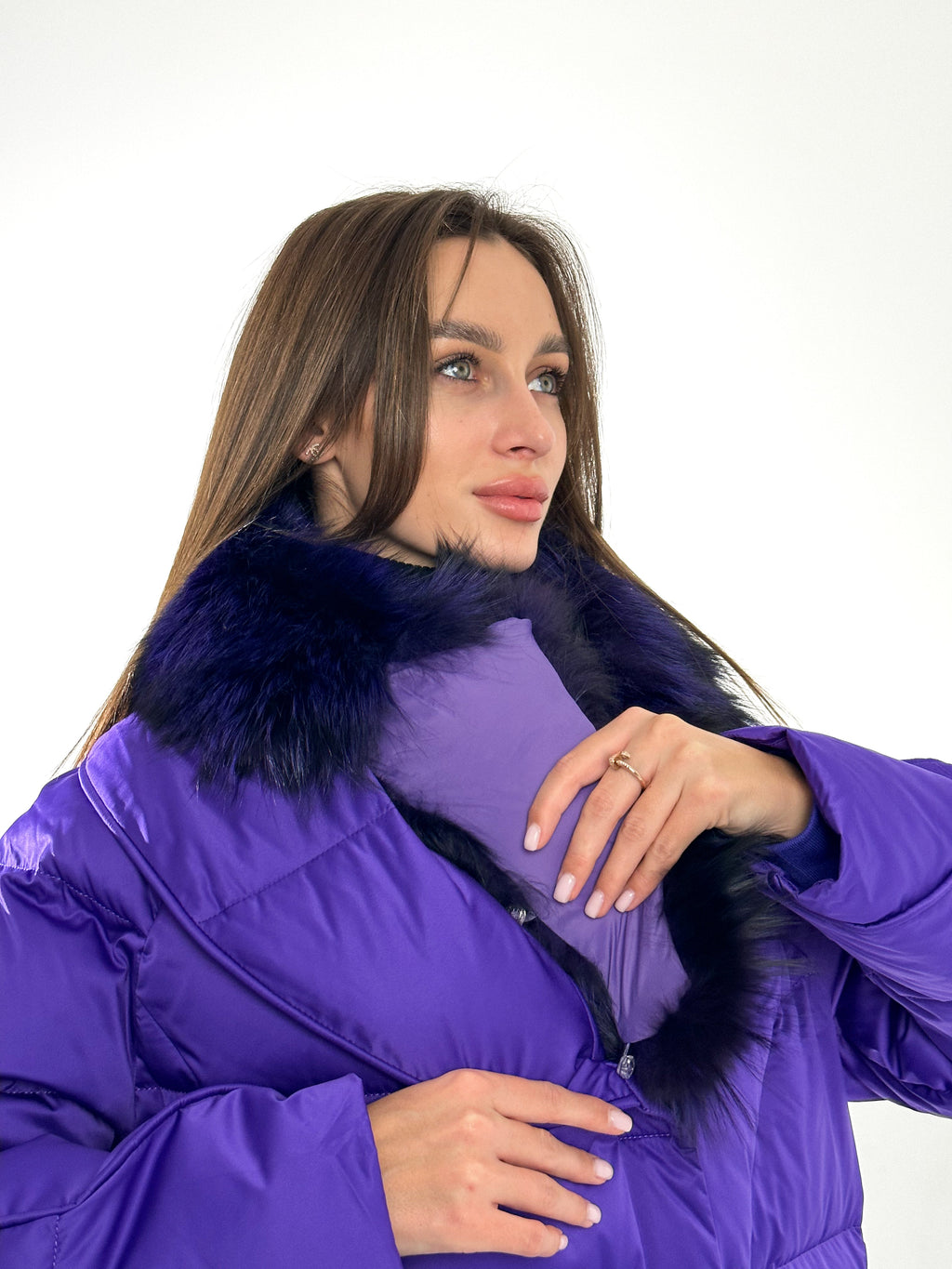 Genuine Silver Fox Premium Down Fill Coat - SJB-DIAMOND ELITES