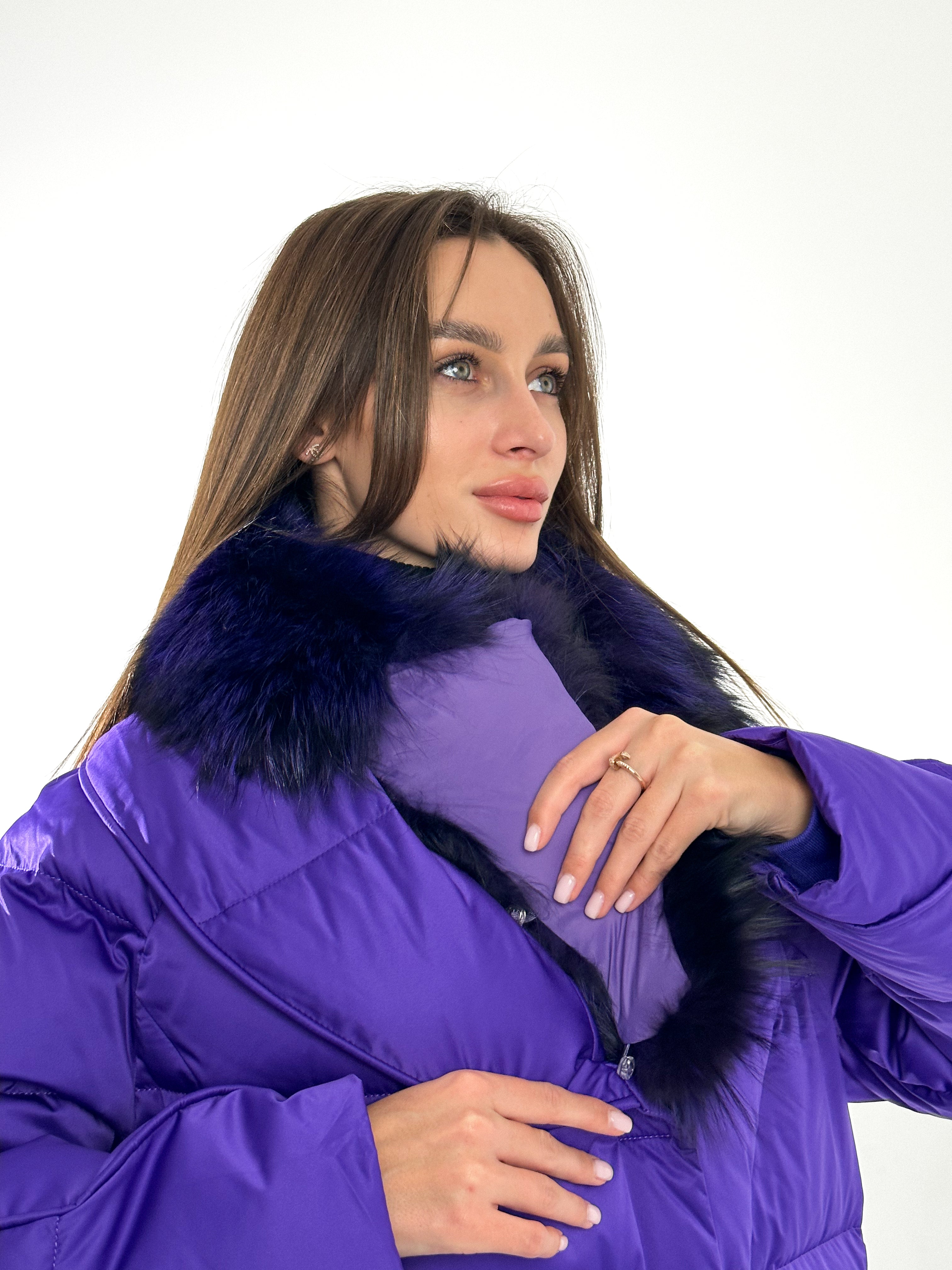 Genuine Silver Fox Premium Down Fill Coat - SJB-DIAMOND ELITES