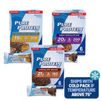 Pure Protein Bars Chocolate Salted Caramel Chewy Chocolate Chip Chocolate Deluxe - Box of 6-3 Boxes - 1 Box of each flavor