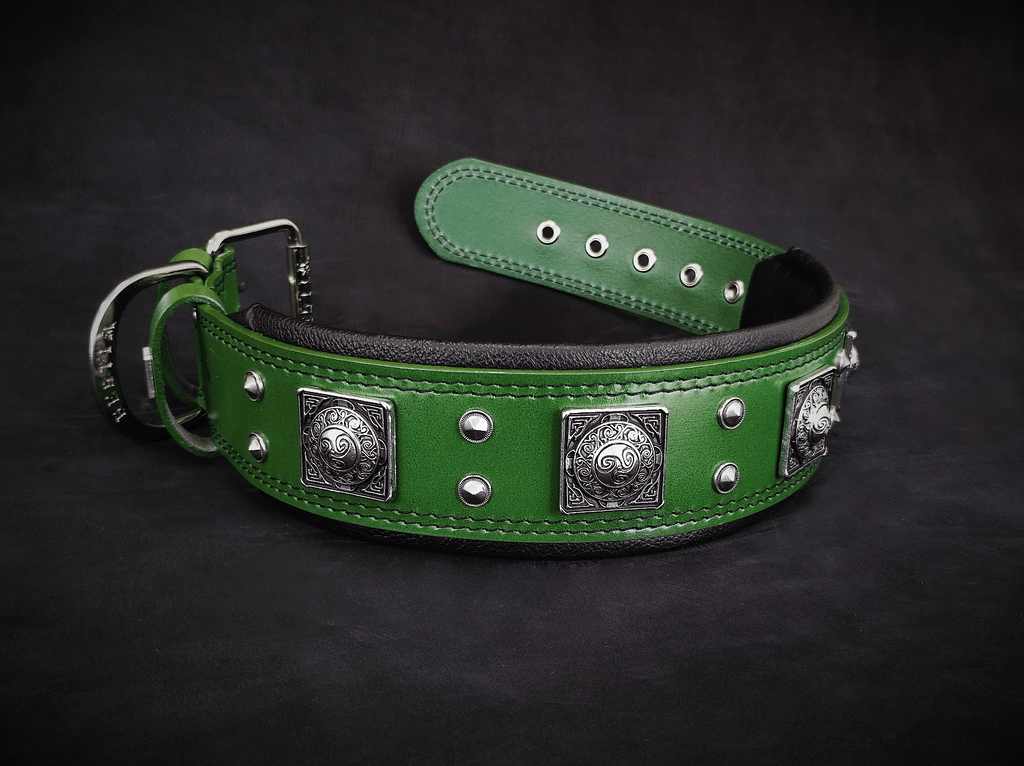 The "Eros" collar 2.5 inch wide Green - SJB-DIAMOND ELITES