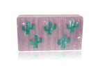 Pink and Green Cactus Acrylic Box Clutch