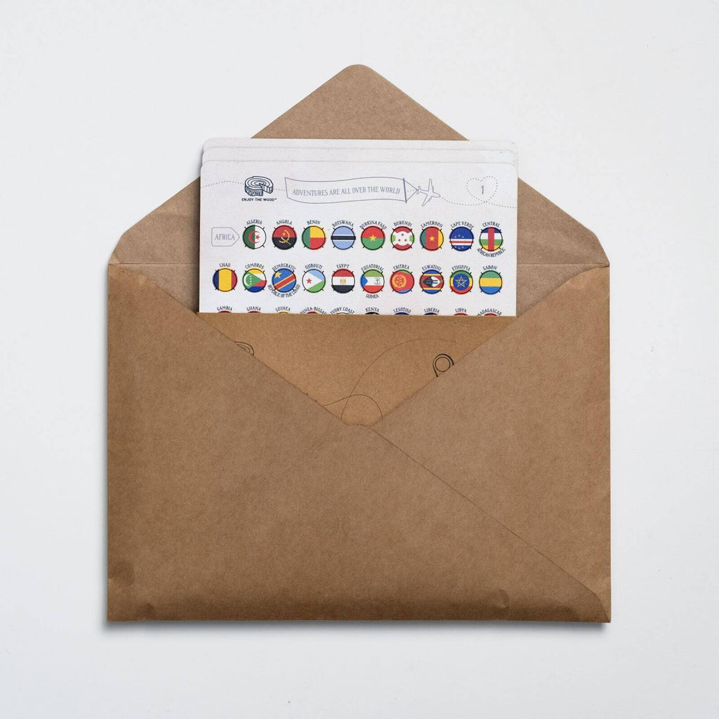 Wooden Flag Sticky Pins Enjoy The Wood