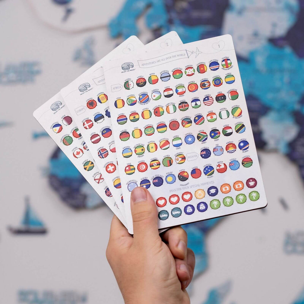 Wooden Flag Sticky Pins Enjoy The Wood