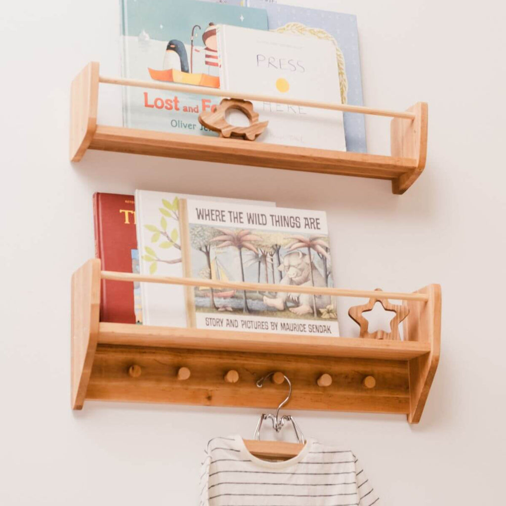 Nursery Wall Shelf with Hooks - SJB-DIAMOND ELITES