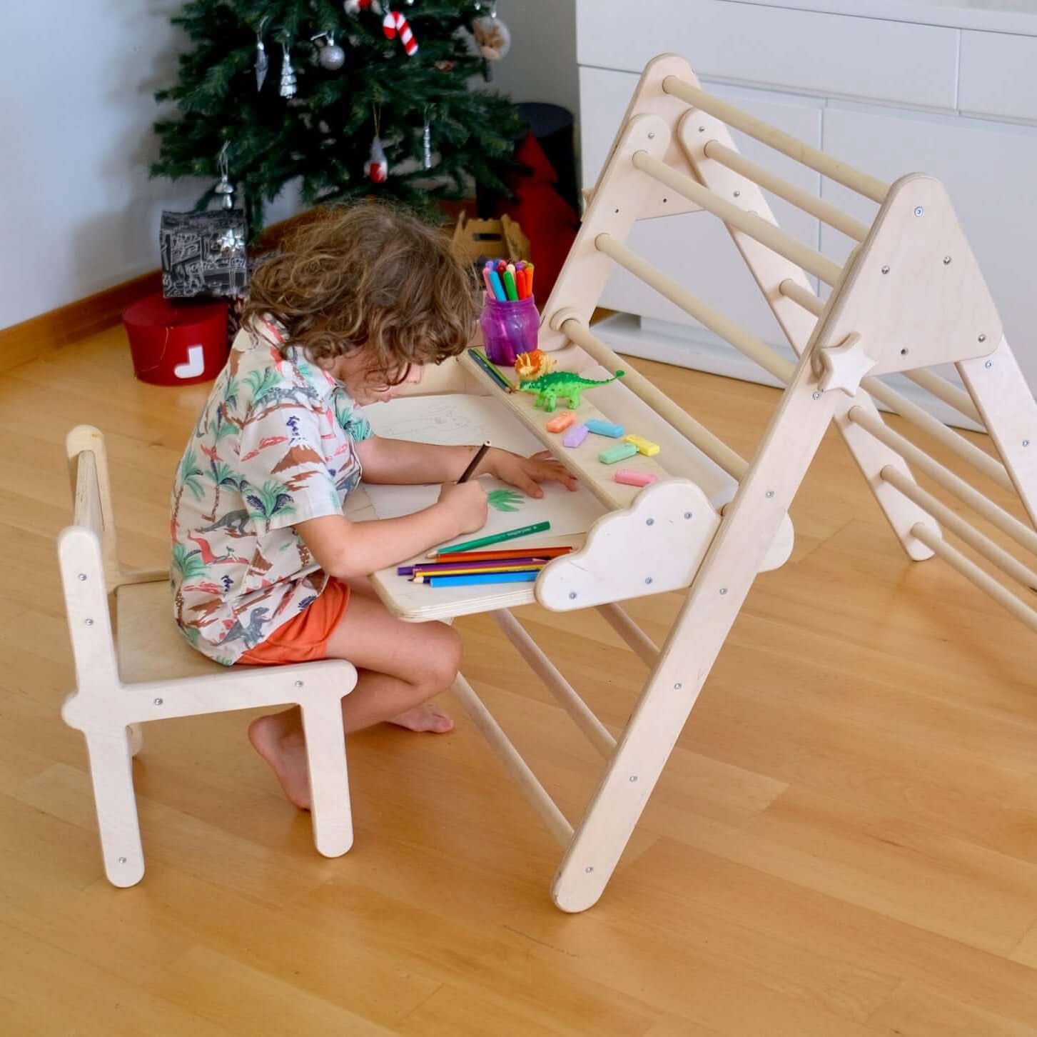 Versatile Montessori Climbing Set with Folding Table and Chair Lootquake LLC