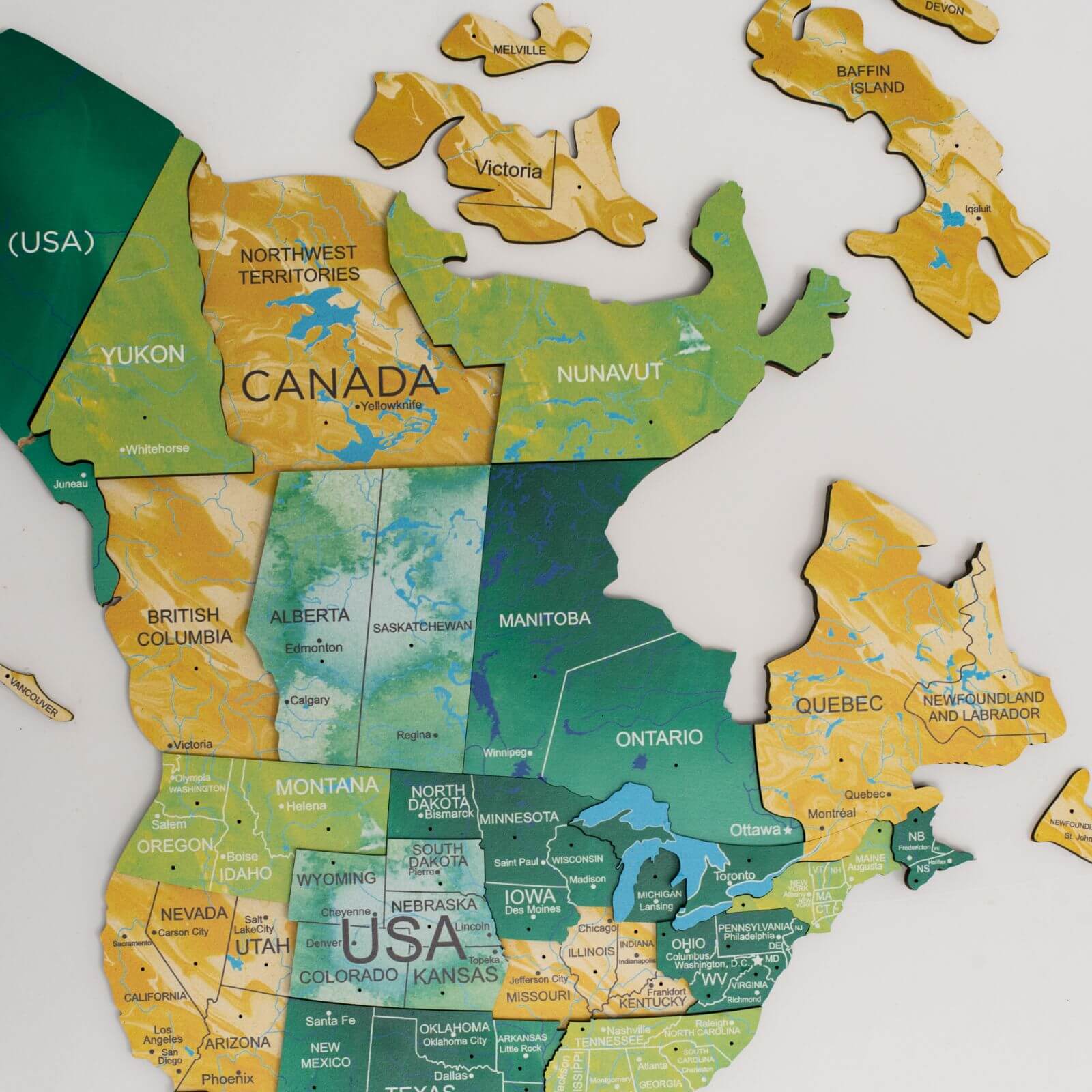 3D Wooden World Map Surface Enjoy The Wood