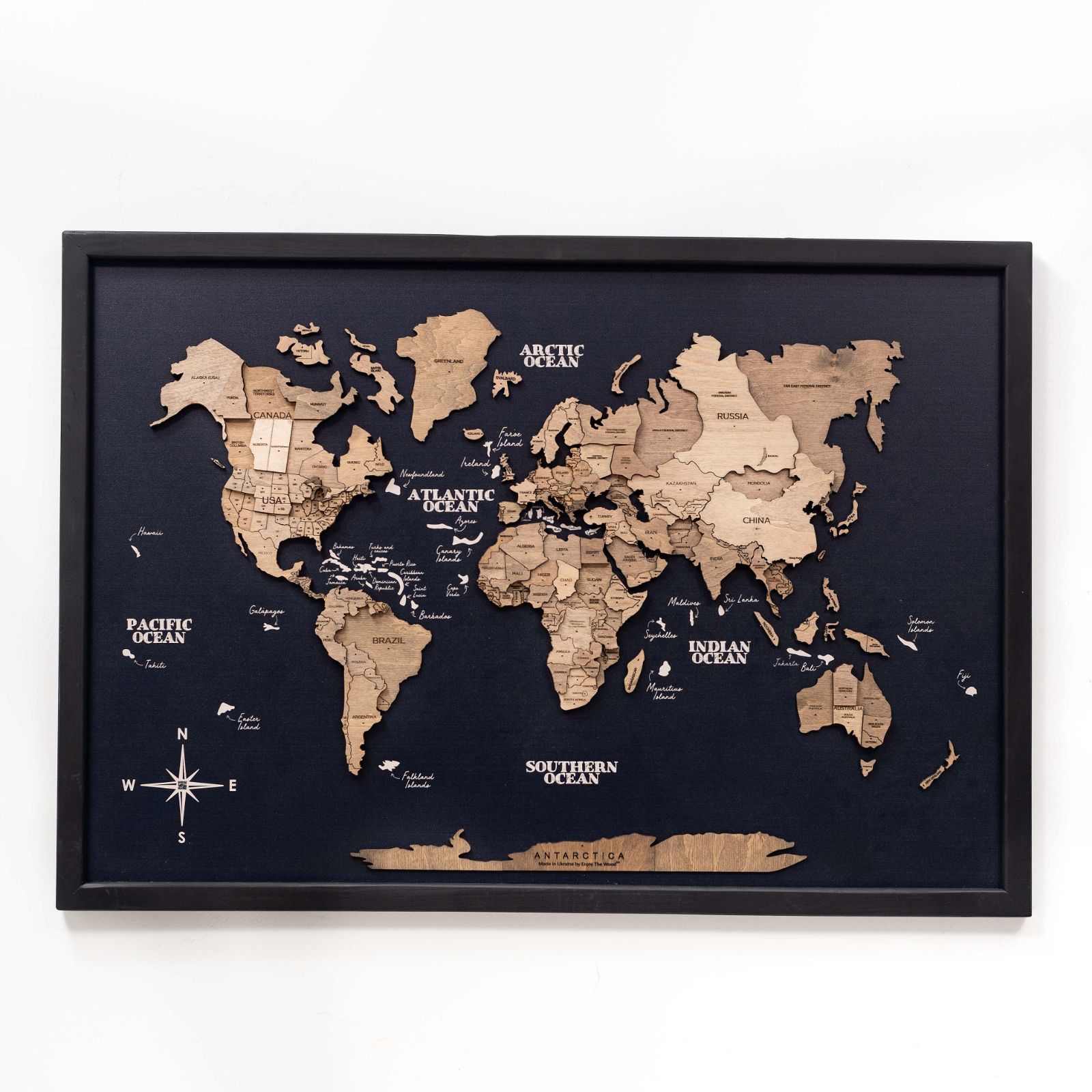 3D Wooden Panel World Map Terra Enjoy The Wood
