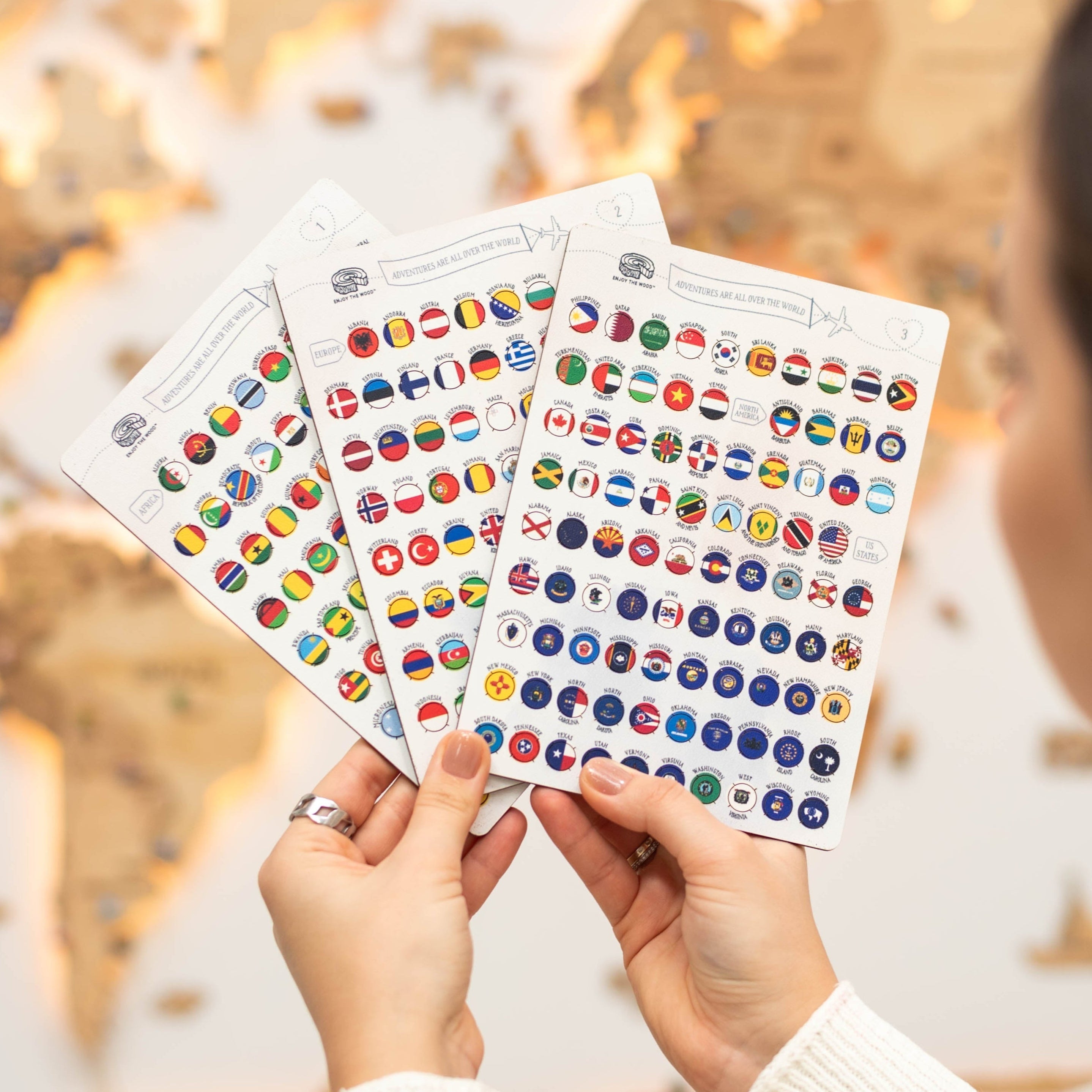 Wooden Flag Sticky Pins Enjoy The Wood