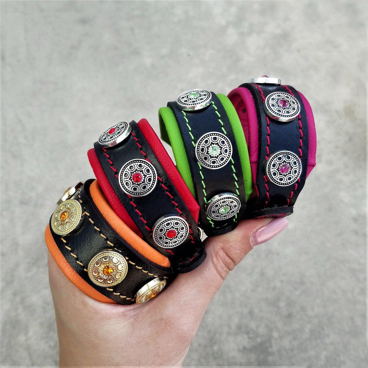The "Bijou" handmade puppy collar - SJB-DIAMOND ELITES