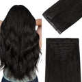 DOORES Clip in Hair Extensions Human Hair 16 inch 130g 7pcs Natural Black Virgin Human Hair Clip in Extensions Human Hair Extensions Invisi Edge Clip in Natural Hair Extensions Pi-Mart