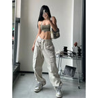 Vintage Cargo Pants Women Gyaru Brown Fashion Baggy Baddies Streetwear Hippie Trousers Casual 90s Aesthetic - SJB-DIAMOND ELITES