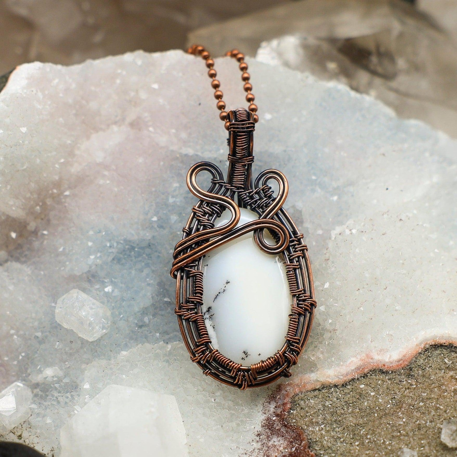 Dendritic Agate #2 Wire Wrap Crystal Pendant - SJB-DIAMOND ELITES