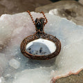 Dendritic Agate Oval Wire Wrap Crystal Pendant - SJB-DIAMOND ELITES