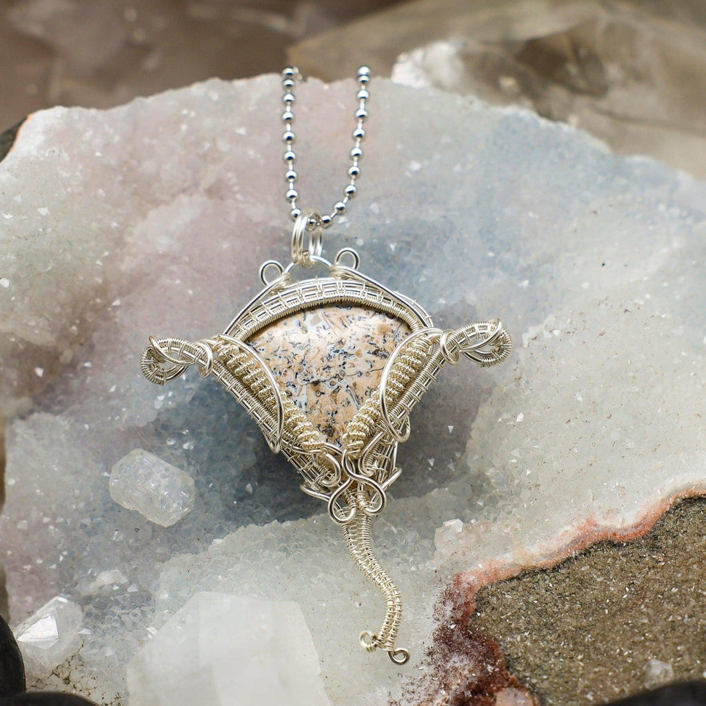 Dendritic Jasper "Elephant" Wire Wrap Crystal Pendant - SJB-DIAMOND ELITES