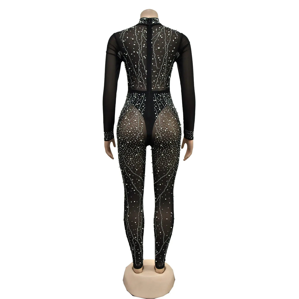 Sheer MeshSee Through Jumpsuit Pi-Mart