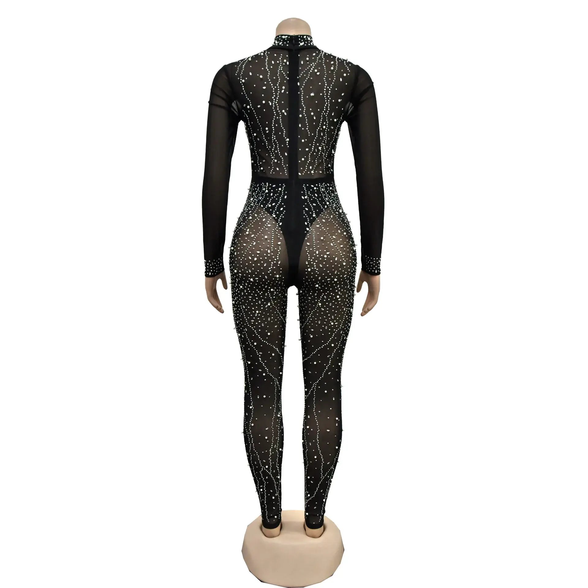Sheer MeshSee Through Jumpsuit Pi-Mart