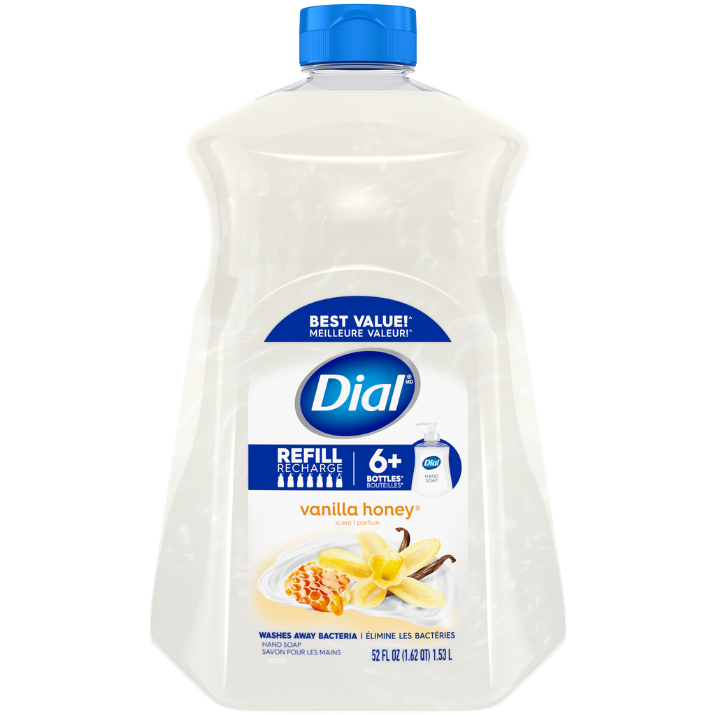 Dial Liquid Hand Soap Refill, Vanilla & Honey, 52 Ounce