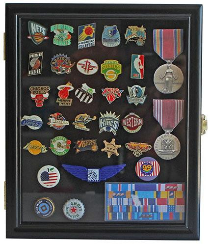 Display Case Cabinet Shadow Box for Military Medals, Pins, Patches etc The Military Gift Store