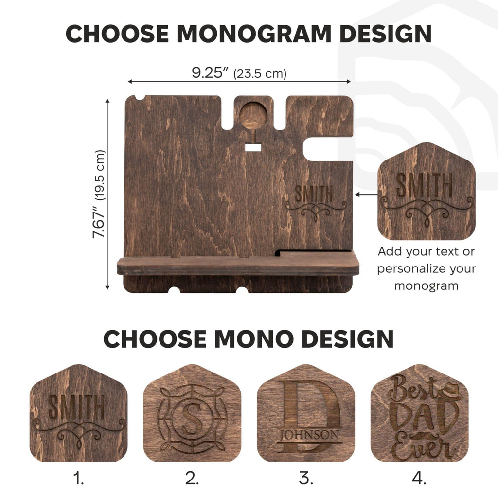 Wooden Docking Station – Personalized Gift for Him - SJB-DIAMOND ELITES