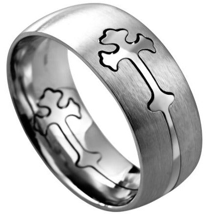 Silver Double Cross Band KingdomWear