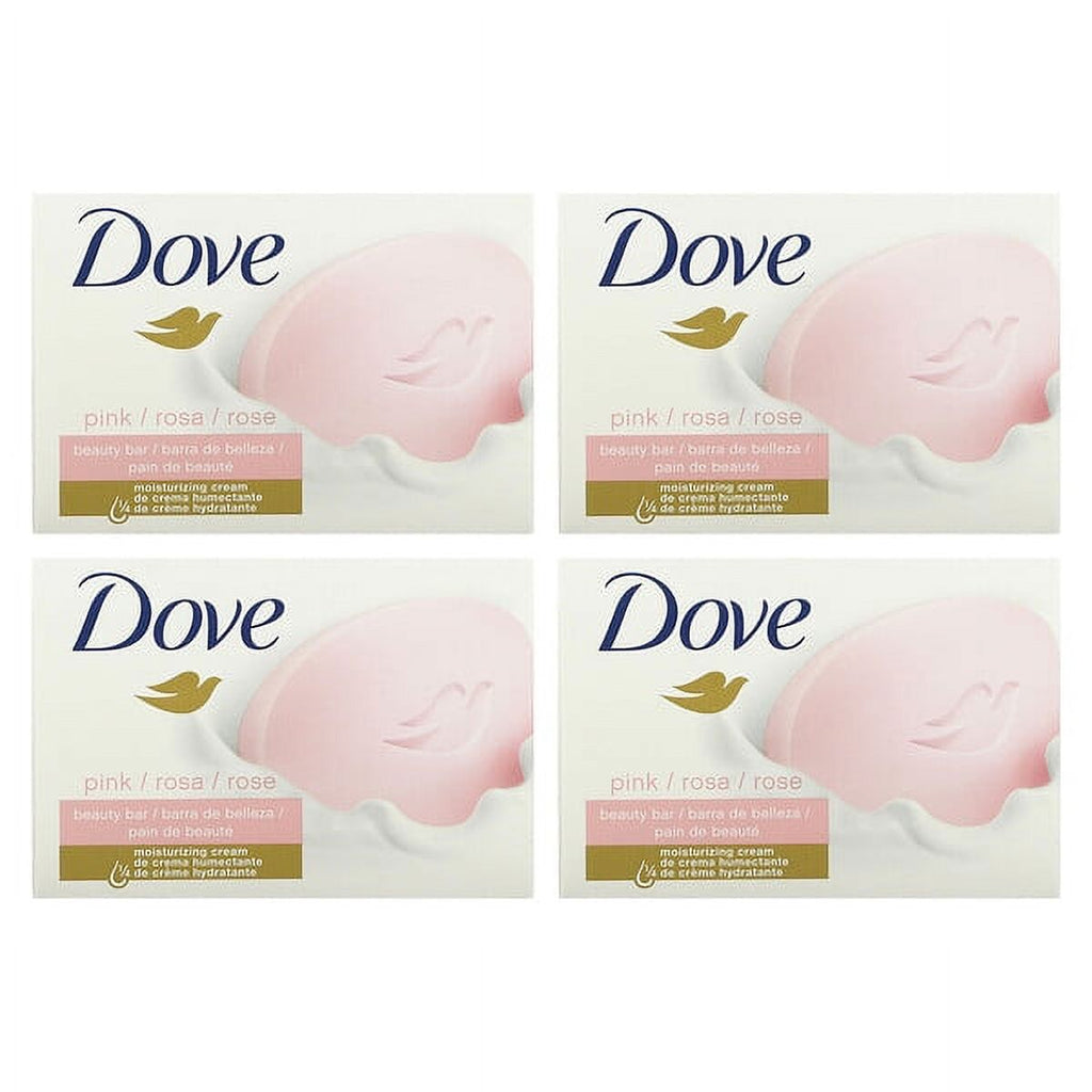 Dove, Beauty Bar Soap with Deep Moisture, Pink, 4 Bars, 3.75 oz