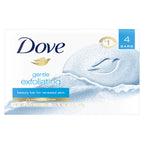 Dove Beauty Bar Women's Bath Soap Gentle Exfoliating Renews Soft Smooth Skin, 3.75 oz 4 Bars
