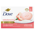 Dove Beauty Bar Soap for Women Rebalancing White Peach & Rice Milk All Skin, 3.75 oz 4 Bars