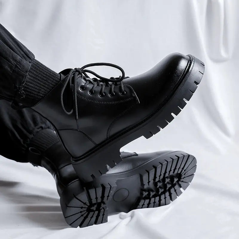 Men's Chelsea Ankle Boots - High-Top Leather Martin Boot Pi-Mart