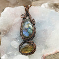 Dual Labradorite #1 Wire Wrap Crystal Pendant - SJB-DIAMOND ELITES