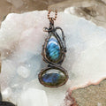 Dual Labradorite Wire Wrap Crystal Pendant - Mystical - SJB-DIAMOND ELITES
