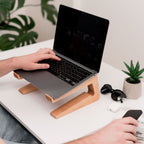 Dual Wooden Laptop Dock – Solid Wood - SJB-DIAMOND ELITES