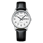 DIZIZID Watches for Men Mens Easy Reader Watch Minimalist Mens Wrist Watches Analog Quartz Date Waterproof Classic Elegant Watch with Black Leather Band