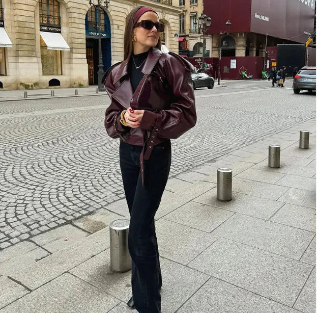 Urban Chic Adjustable Leather Jacket Pi-Mart