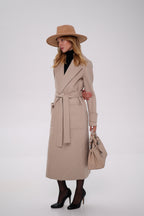 Eliza Classic Cashmere Wool Blend Overcoat in Nude - SJB-DIAMOND ELITES