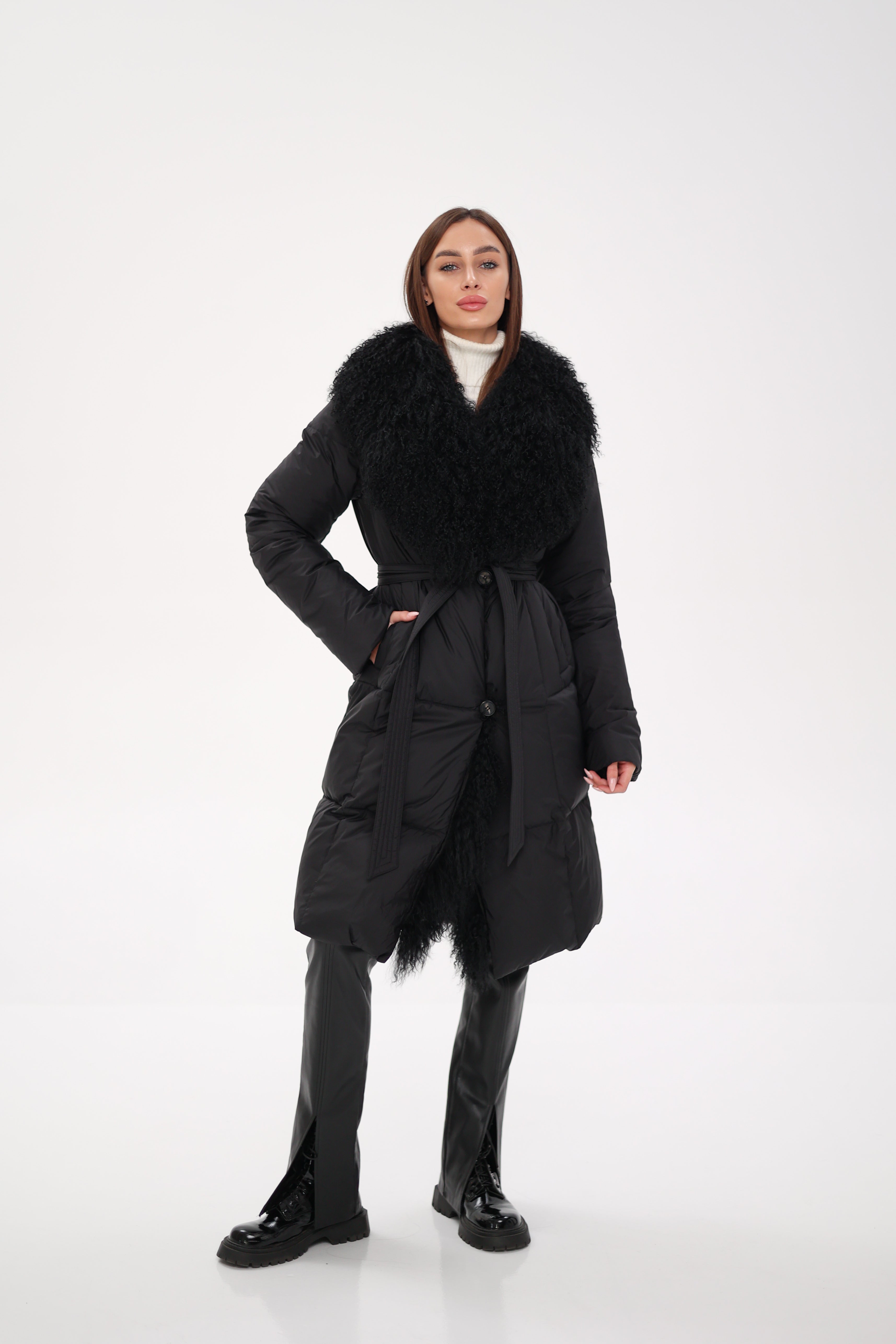 Genuine Lama Fur Premium Down Coat - SJB-DIAMOND ELITES